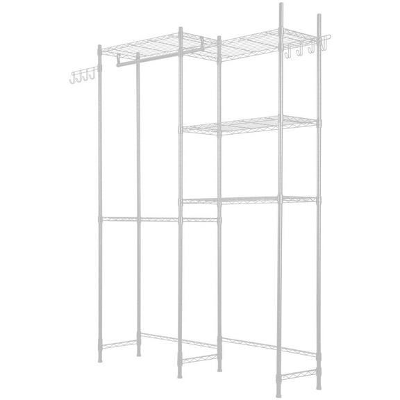 VEVOR Over Washer and Dryer Storage Shelves, 5 Tiers Laundry Room Drying Rack with Hanger Rod and Hooks, Two Rows Adjustable Washer Shelves Space Save