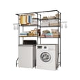 thumbnail image 1 of VEVOR Over Washer and Dryer Storage Shelves, 6 Tiers Laundry Room Drying Rack with Hanger Rod and Hooks, Two Rows Adjustable Washer Shelves Space Saver, for Laundry Room Storage & Organization, Black, 1 of 9