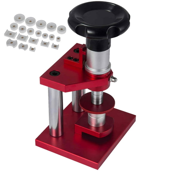 VEVOR Watch Repair Tools Watch Press W/20Dies Watch Case Closer for Close Snap Off Watch Back Cover Capper Back Closing Machine Bench Tool Crystal Bezel Press Case Watchmaker Watch Repair Tool