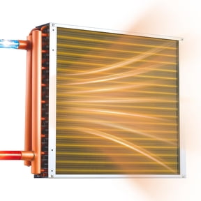 VEVOR Water to Air Heat Exchanger, 18 x 18 in Finned Tube HVAC Heat Exchanger Coil with Copper Tubes & Aluminum Fins, 120K BTU Output for Outdoor Wood Furnace, Hydronic Heating & Cooling Systems