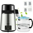 thumbnail image 1 of VEVOR Water Distiller, 1 L/H, 4L Distilled Water Maker with 0-99 H Timing, 750W Countertop Water Purifier with Dual Temp Display, Glass Carafe Cleaning Powder 3 Carbon Packs Equipped, Silver, 1 of 10