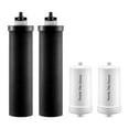 thumbnail image 1 of VEVOR Water Filters Replacement, Purification Elements, Replacement Filters, Gravity Water Filter System, Compatible with Most Brands, Pack of 4 (2 Activated Carbon Filter + 2 Defluorination Filter), 1 of 9