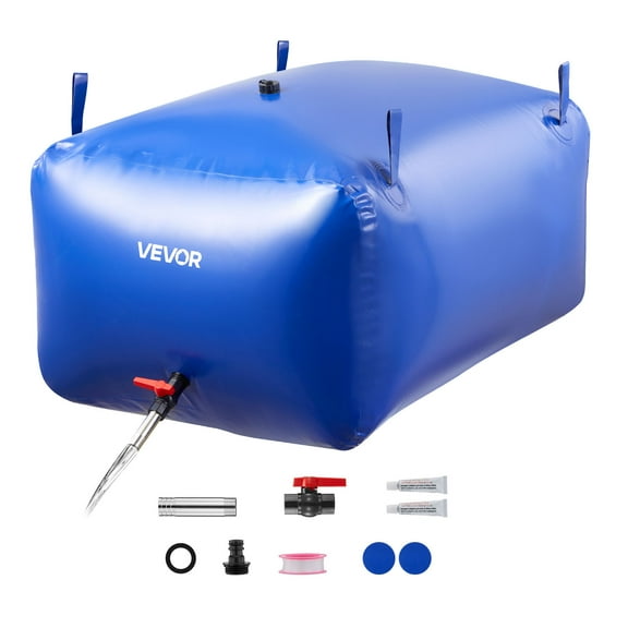 VEVOR Water Storage Bladder 105.7 Gallon Large Capacity Water Bag,Portable & Collapsible Soft Waters Container, Leakproof & Tear-Resistant PVC Emergency Waters Storage Tank for RV Truck & Outdoor Use