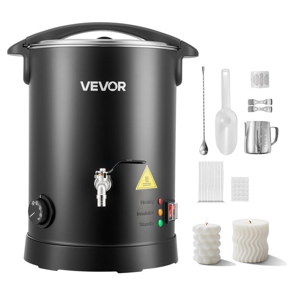 VEVOR Wax Melter for Candle Making, 8.5 Qts, Fast and Even Heating, with Easy Pour Spout and Temperature Control, Hourglass Base for Non-Stick Smooth Flow, Wax Melting Pot for Making Candles Soaps