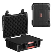 VEVOR Weatherproof Hard Case, Heavy Duty Protective Dry Box Case with Pre-cut Foam, and Retractable Pull Handles for Travel, IP67 Waterproof Case for Cameras 15*12*5.5in
