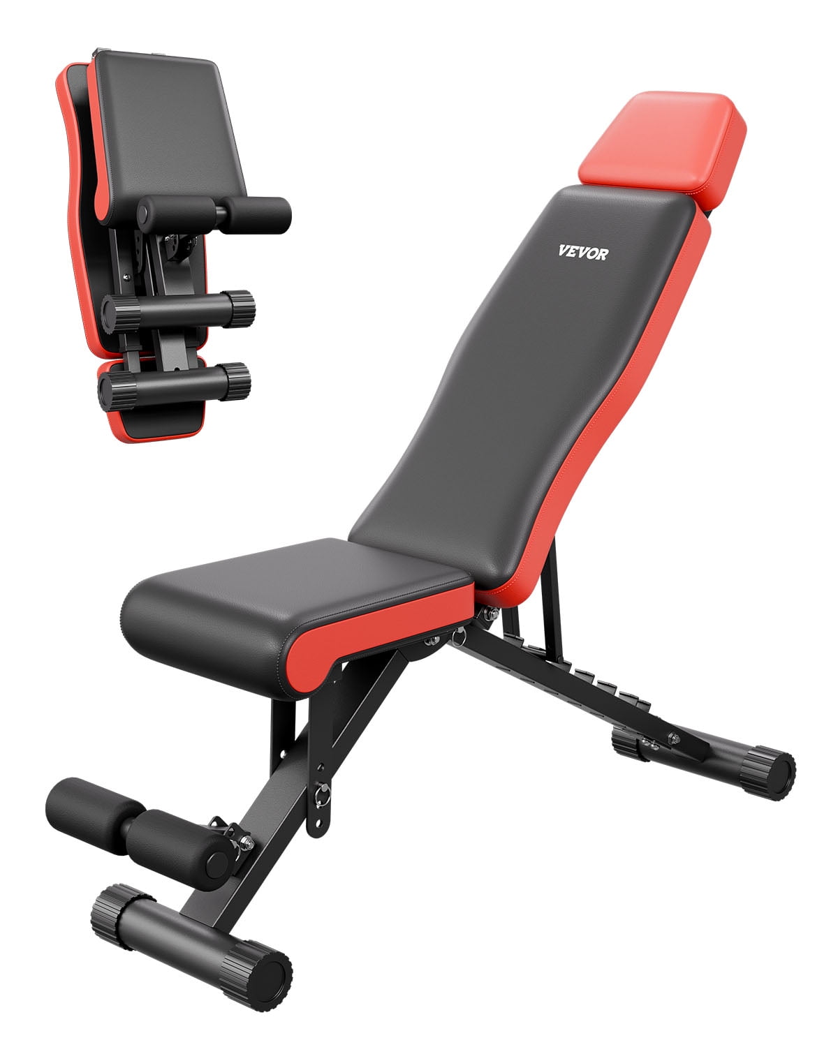 VEVOR Weight Bench, 660lbs Adjustable Weight Bench Press for Full Body Workout, Exercise Sit up Bench for Home Gym Strength Training, Flat Bench with Extended Head/Neck Protection & Quick Folding