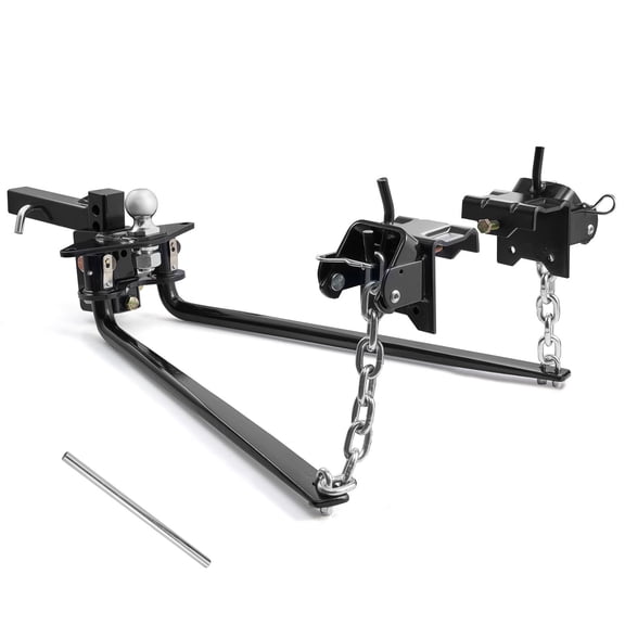 VEVOR Weight Distribution Hitch, 10000 lbs Max Towing & 1000 lbs Max Tongue, Weight Distributing Hitches Kit Includes 2 in Shank and 2-5/16 in Ball, Load Leveling Hitch for Trailers, Black