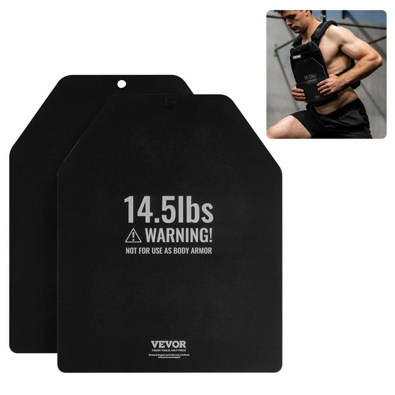 VEVOR Weight Vest Plates, 14.5 LB Pairs, Premium Steel Weighted plates, Contoured Ergonomic Fit – WODs, Additional Weight for Weight Vests, for Strength Training, Running, Fitness, Heavy Workouts