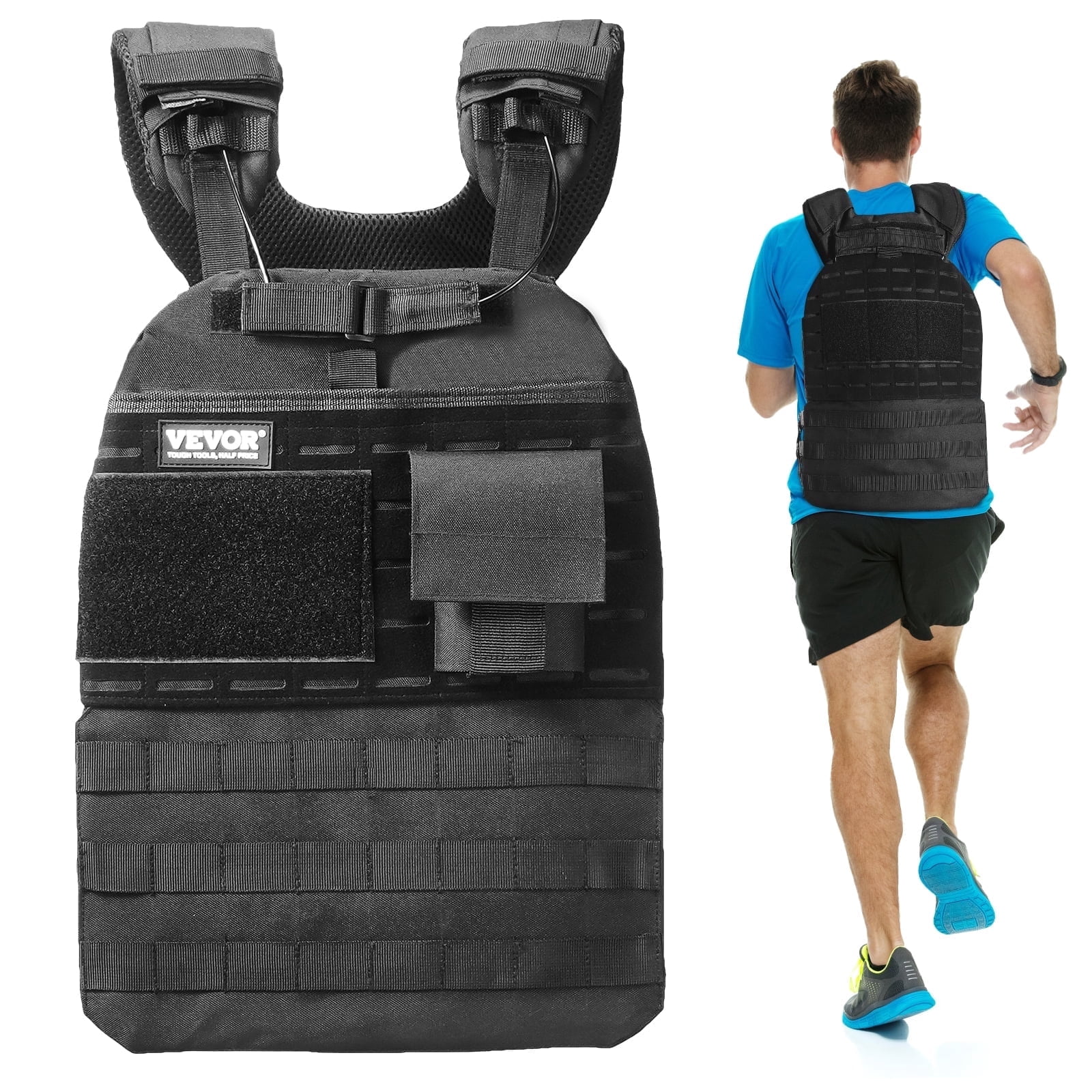 VEVOR Weighted Vest, 40lb Weight Vest, Adjustable Body Weight Jacket for Men Women, Workout Equipment for Strength and Endurance Training, Running, Jogging, Walking, Fitness, and Weight Loss