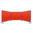 thumbnail image 1 of VEVOR Welding Screen with Frame, 6' x 8' 3 Panel Welding Curtain Screens, Flame-Resistant Vinyl Welding Protection Screen on 12 Swivel Wheels (6 Lockable), Moveable & Professional for Workshop, Red, 1 of 9