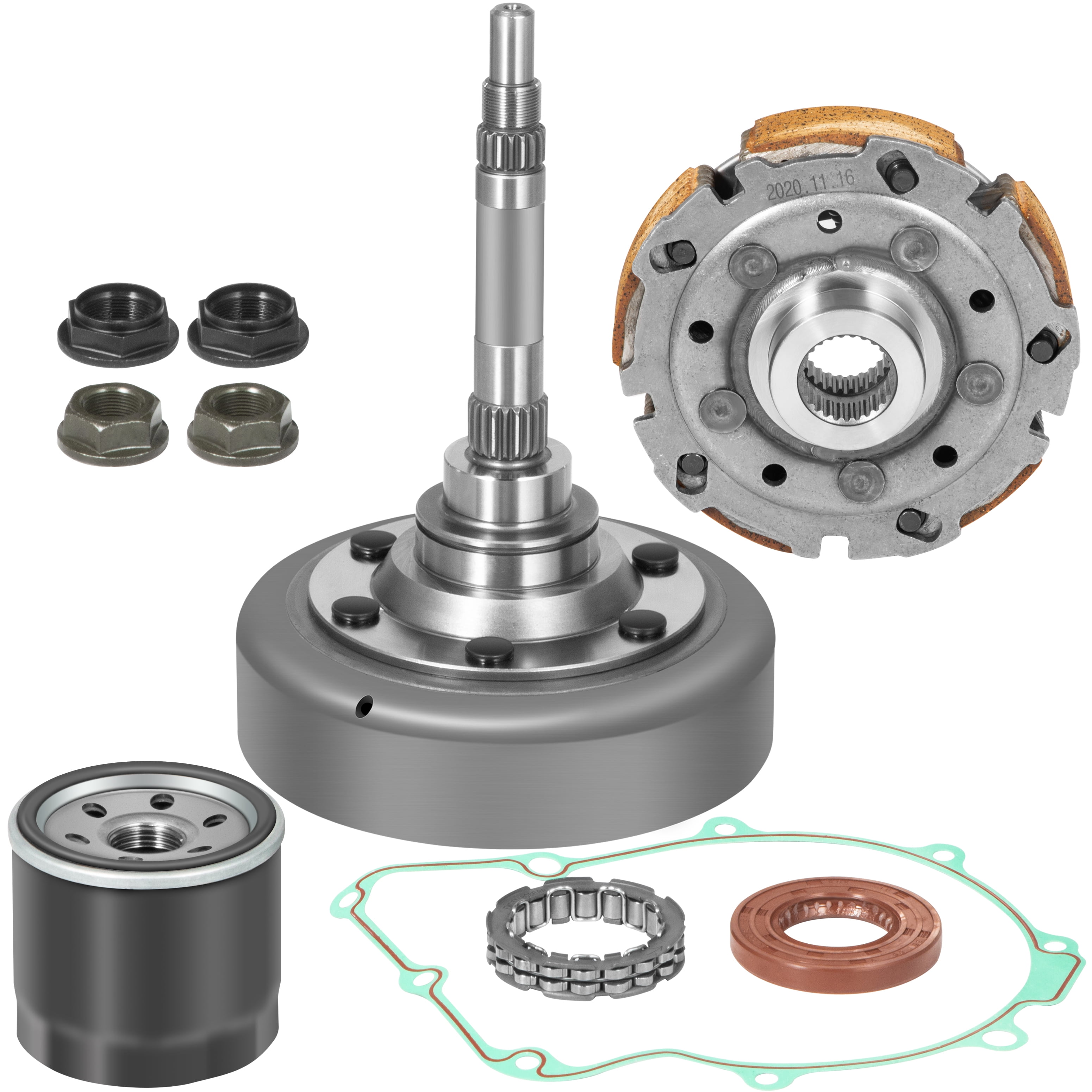 Wet Clutch Shoe Kit with Drum One Way Bearing Seal Oil Filter Nuts