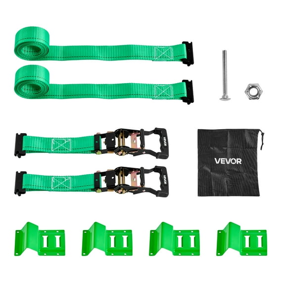 VEVOR Wheel Chock Tie-Down Kit, Chock-Style Trailer Tie Down Strap, Car Tie Down Kit with Buckle, Break Strength 4380 lbs & Working Load 1460 lbs Motorcycle Tie-Down System for ATVs, UTVs & Trailers