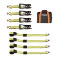 thumbnail image 1 of VEVOR Wheel Chock Tie-Down Kit, Deck-Style Trailer Tie Down Strap, Car Tie Down Kit with J-Hook, Break Strength 10009 lbs & Working Load 3333 lbs Motorcycle Tie-Down System for SUVs, Trailers, Trucks, 1 of 9