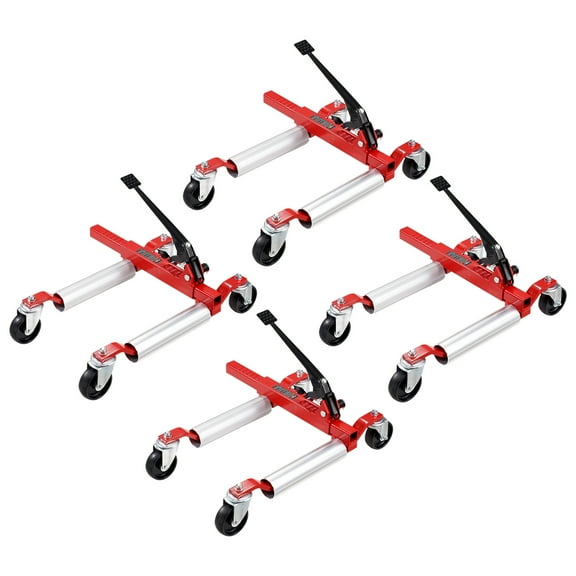 VEVOR Wheel Dolly, Max Capacity 1500 Lbs Car Dolly, Car Jack Dolly Lifter with 360 Rotatable Wheels, Heavy Duty Vehicle Positioning Ratchet Tire Jack, for Vehicle Car Auto Repair Moving, Set of 4