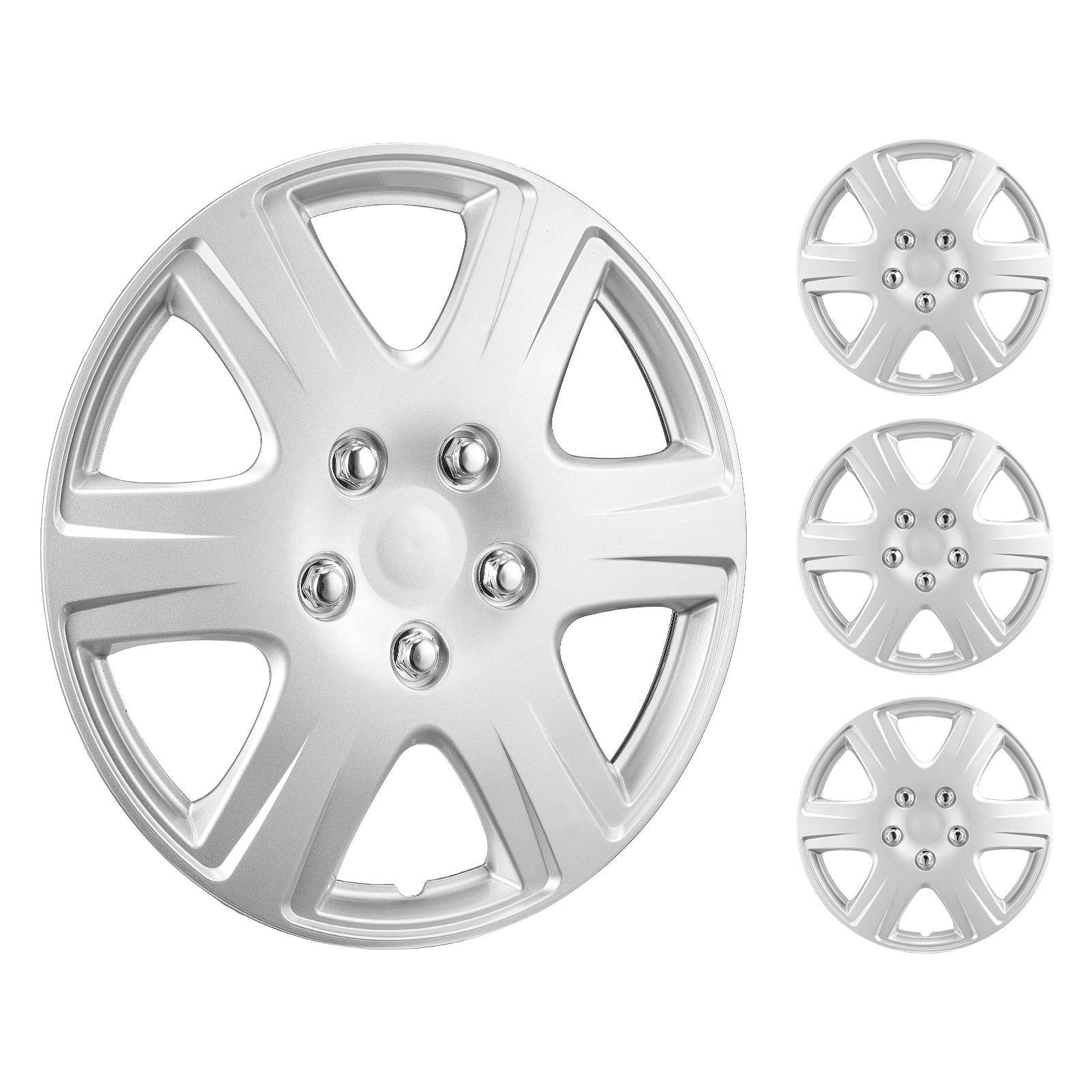 VEVOR Wheel Rim Cover Hubcaps, 15 in Diameter, Sturdy & Durable Scratch-Resistant Hubcap with Snap & Valve Nozzle Hole, ABS & PC Hubcap with High Rigidity & Less Wind Drag, Fits for All Weather Use