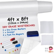 Kassa Large Whiteboard Wall Sticker Roll 17.3 X 96 8 Feet 3 Dry Erase Board  Markers Included Adhesive White Board Wallpaper 
