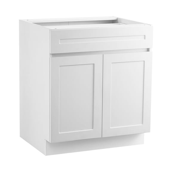 VEVOR White Shaker Base Cabinet with Drawer, 36-Inch Unassembled Drawer Base Cabinet, 36" W x 24" D x 34.5" H Ready to Assemble Cabinet with Soft-Close Doors and Adjustable Shelf, for Home Office