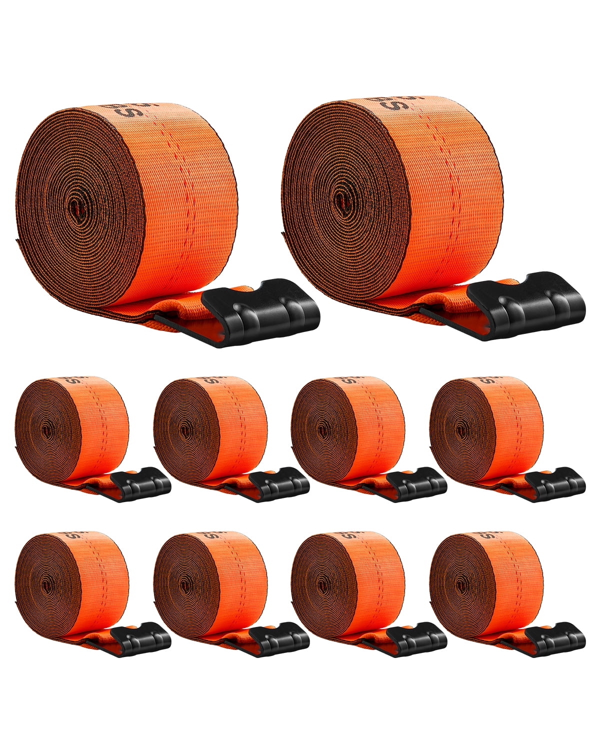 VEVOR Winch Straps, 4 in x 30 ft Truck Straps with Flat Hook, 10 Pack ...
