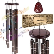 VEVOR Wind Chimes for Outside, 42", Deep Tone Wind Chimes with 6 Tubes, Unique Large Memorial Wind Chimes for Anniversary, Amazing Outdoor Decor for Your Patio, Porch, Garden and Backyard, Dark Brown