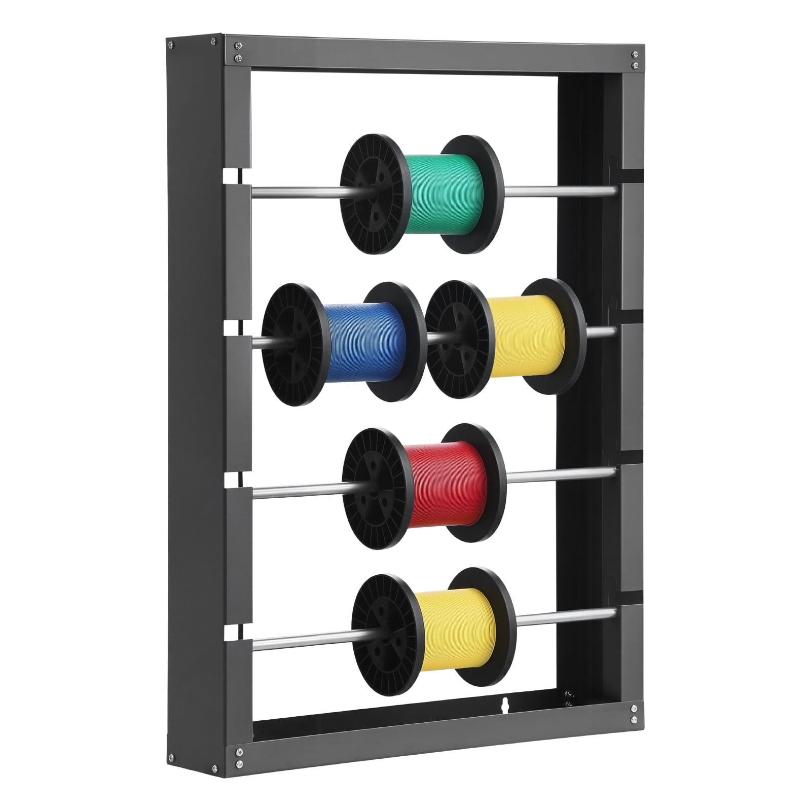 VEVOR Wire Spool Rack, 4 Adjustable Rods, Cold-Rolled Steel Wire Spool ...