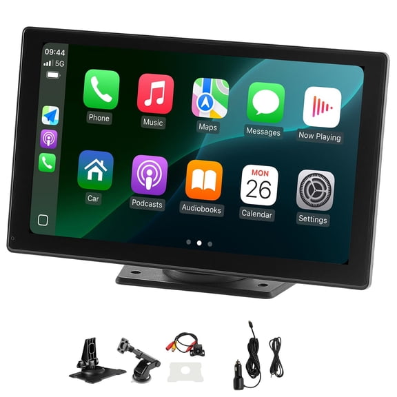VEVOR Wireless Car Stereo, 9-Inch HD Portable Radio Touch Screen Compatible with Apple CarPlay & Android Auto, CarPlay Screen with Backup Camera, Voice Control, Mirror Link, Bluetooth,GPS Navigation