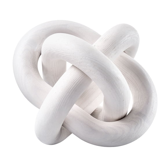 VEVOR Wood Chain Link Decor, 3 Link, Hand Carved Wooden Knot Decor, Coffee Table Decoration Modern Shelf Accents, Decorative Objects for Home Living Room Bedroom Entryway Farmhouse Bookshelf, White