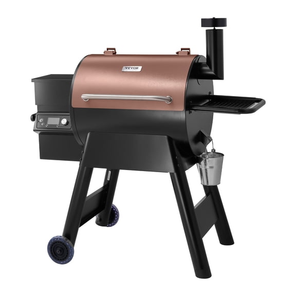 VEVOR Wood Pellet Grill Smoker, 8 in 1 BBQ Grills for Outdoor Cooking, 575 Square Inches Cook Area Electric Grill and Smoker, with LCD Screen Controller, Meat Probe, 500 F Max Temperature, Black