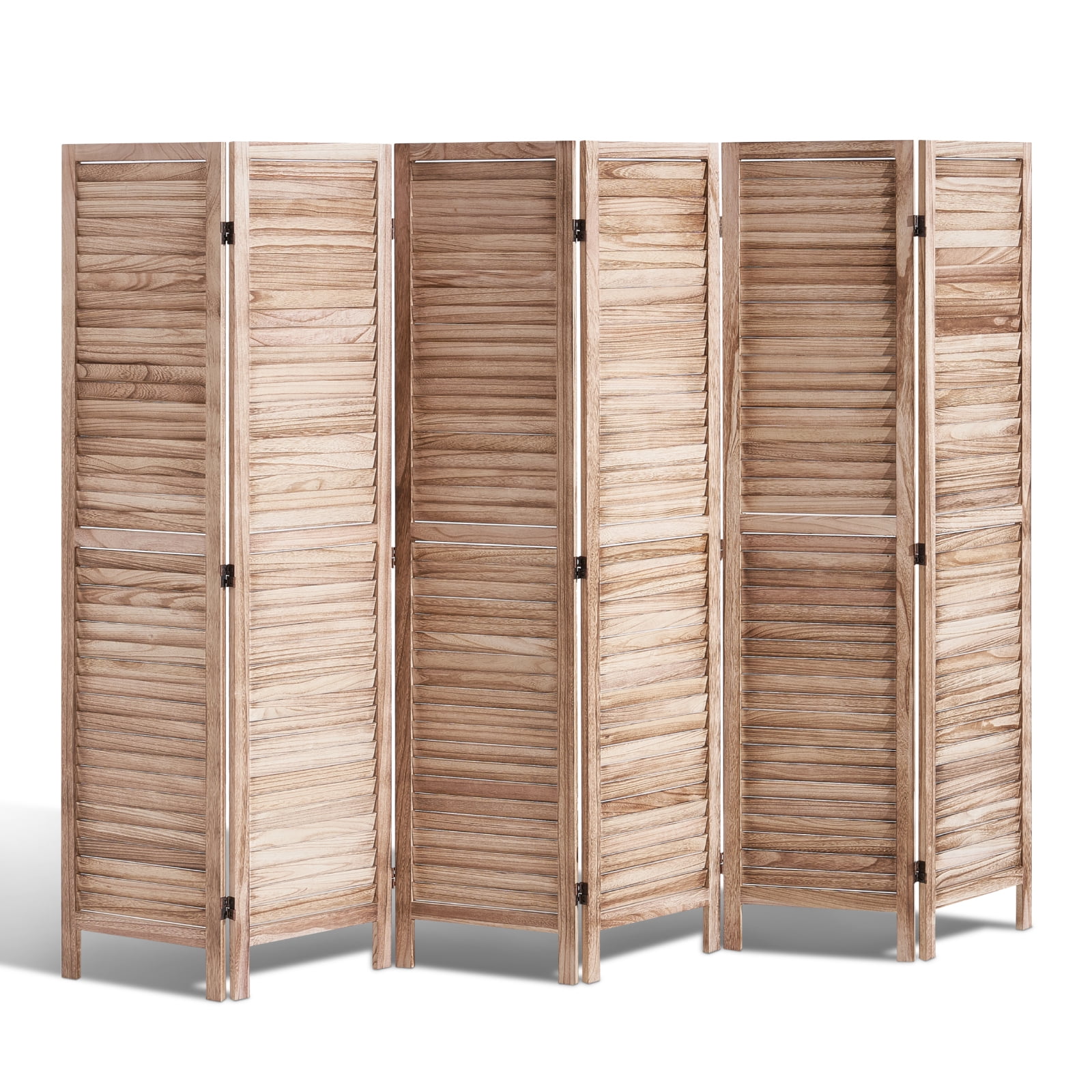 VEVOR Wood Room Divider, 6 Panel Wood Folding Privacy Screen, 66.9 Inches&nbsp;Tall Indoor Louvered Partition Divider,Portable Decoration Screen,for Room Separation,&nbsp;Office