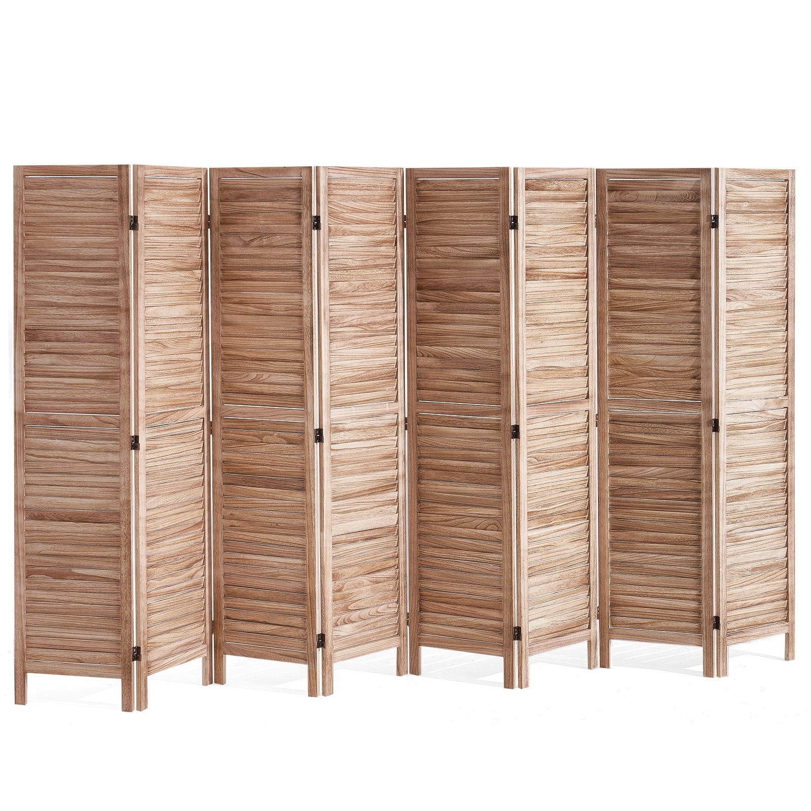 VEVOR Wood Room Divider, 8 Panel Wood Folding Privacy Screen, 66.9 Inches&nbsp;Tall Indoor Louvered Partition Divider, Portable Decoration Screen, for Room Separation,&nbsp;Home