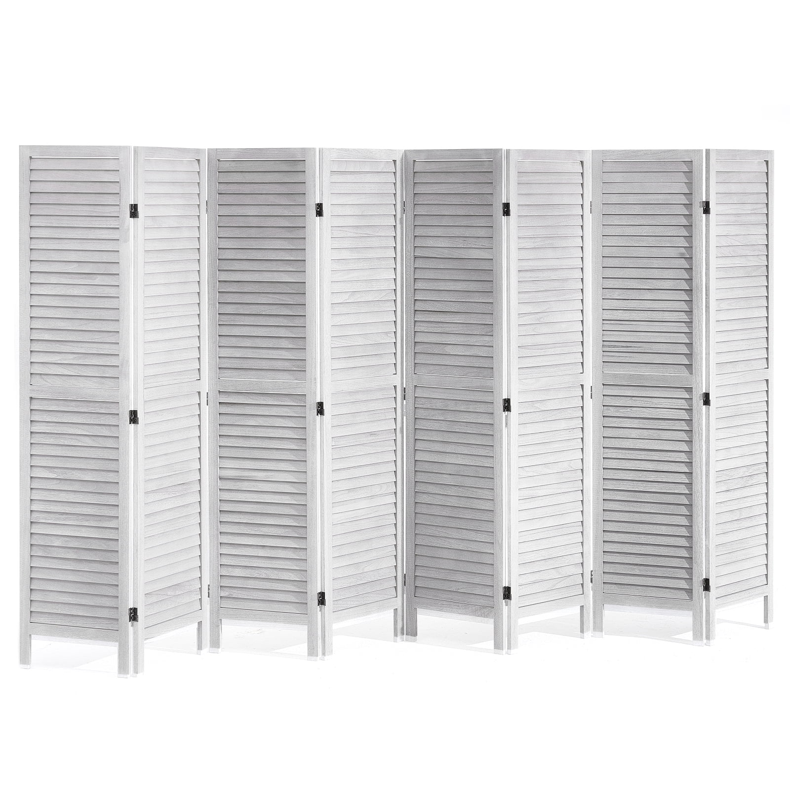 VEVOR Wood Room Divider, 8 Panel Wood Folding Privacy Screen, 66.9 Inches&nbsp;Tall Indoor Louvered Wooden Partition, Portable Decoration Screen, for Room Separation,&nbsp;Home