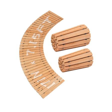 VEVOR Cedar Wood Garden Pathway, 7 ft x 17 in, Non-Slip Curved Garden Walkway, Roll Out Cedar Outdoor Walkway Path with Wire Rope Connection, Decorative Lawn Paver for Backyard