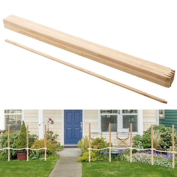 VEVOR Wooden Garden Stakes, 25 Pcs 48x0.5x0.69 in Survey Grading Stakes, Garden Ground Stake with Sharp Point, Fir Wood Plant Support Stake, Sign Posts for Silt Fence Backyard Boundaries Baselines