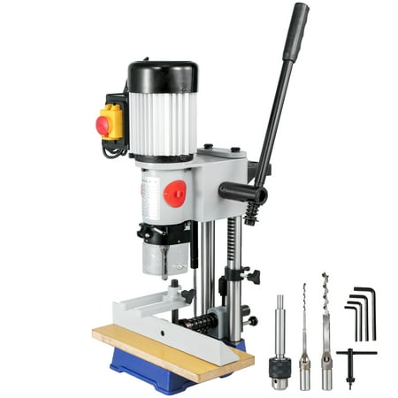 VEVOR Woodworking Mortise Machine, 3/4 HP 3400RPM Powermatic Mortiser With Chisel Bit Sets, Benchtop Mortising Machine, For Making Round Holes Square Holes, Or Special Square Holes In Wood