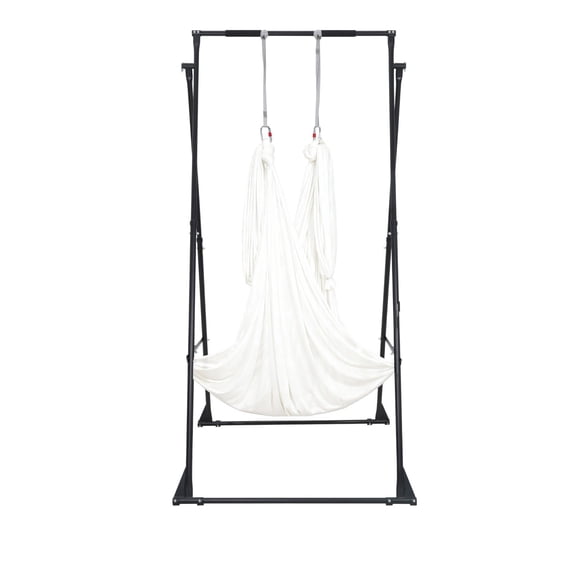 VEVOR Yoga Stand Frame, Max 440.9 lbs Load Swing Stand, Triangular Structure Aerial Rig, Aerial Silk Stands with EVA Foam & 6.6-yard Yoga Hammock, 4-Level Horizontal & 6-Level Vertical Adjustment