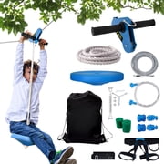 VEVOR Zip line Kits for Backyard 80ft, Zip Lines for Kid and Adult, Included Swing Seat, Zip Lines Brake, and Steel Trolley, Outdoor Playground Equipment