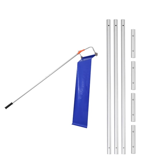 VEVOR Snow Roof Rake, 17 in Aluminum Blade, 4.1-17.2 ft Adjustable Roof Snow Scraper with Wheels & Slide, Lightweight Snows Removal Tool for House Rooftop Leaves Debris Clearing