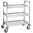 thumbnail image 1 of VEVOR Stainless Steel Cart, 3 Layers Lab Utility Cart 400 lbs Weight Capacity, Medical Cart with Lockable Universal Wheels, for Lab, Clinic, Kitchen, Salon, 1 of 10