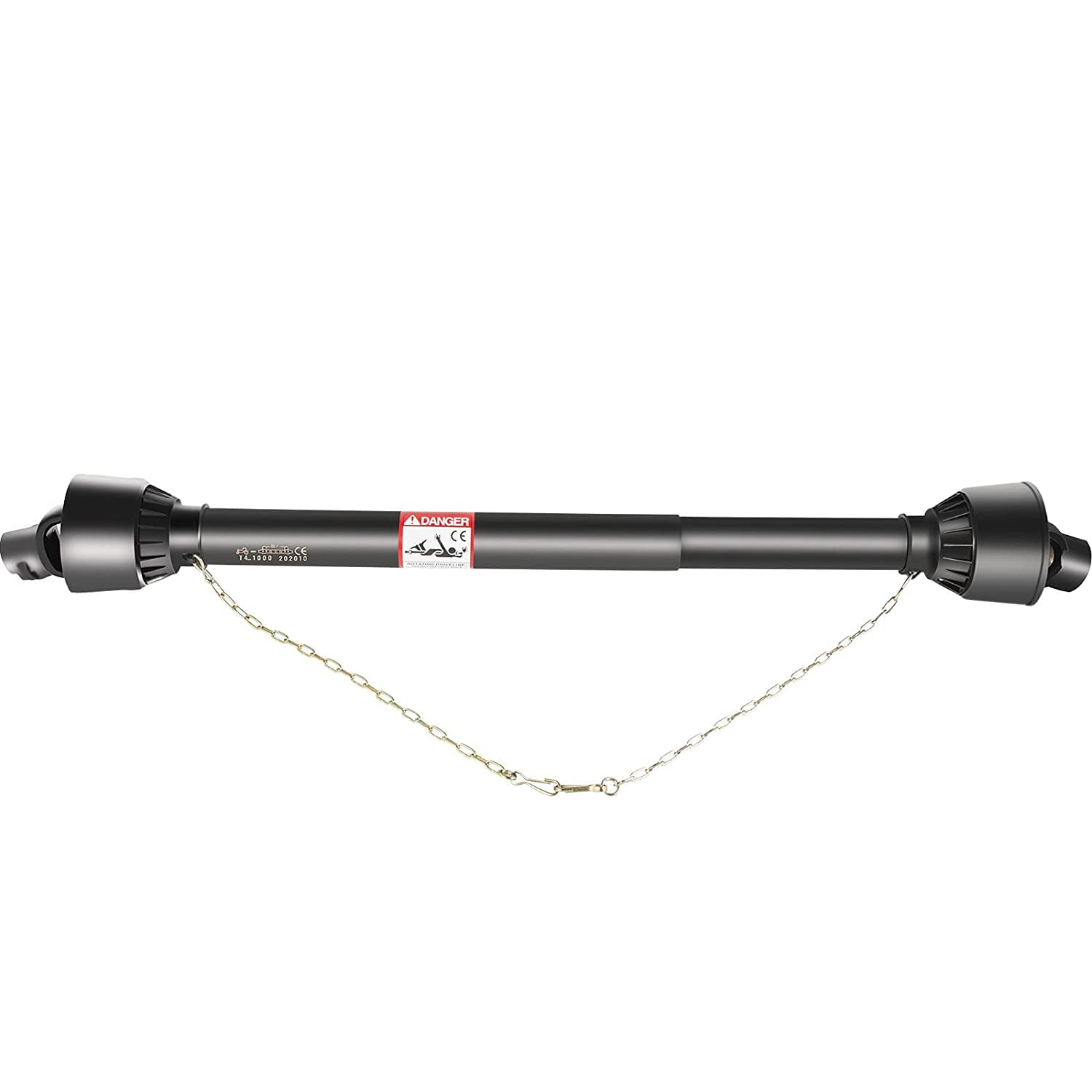 VEVORBrand PTO Shaft, 1-3/8" PTO Drive Shaft, 6 Spline Tractor, Round Implement Ends PTO Driveline Shaft, Series 4 Tractor PTO Shaft, 43"-61" Brush Hog PTO Shaft Black, for Finish Mower, Rotary Cutter