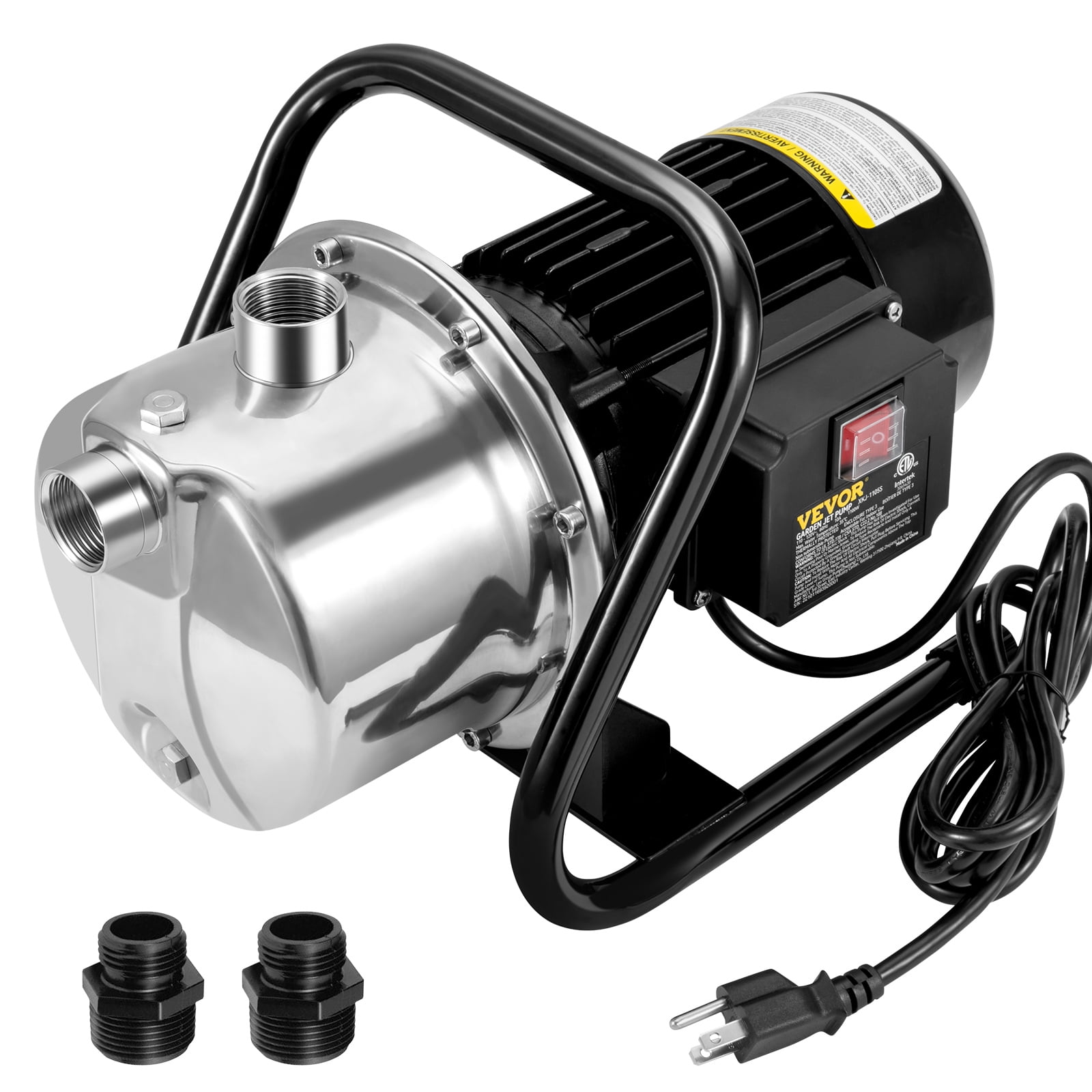 VEVORShallow Well Pump, 1.1 HP 115V, 978 GPH 131 ft Height, 69.6psi Max