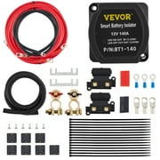 VEVORSplit Charge Relay Kit, 6mtr 12V, Automatic Dual Battery Isolator Kit with 140AMP Voltage Sense Relay VSR, Compatible with RV Marine Car Vehicle Truck Caravan Camper Yacht ATV UTV Boats Workshop