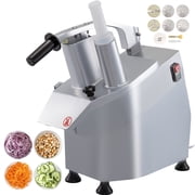VEVOR 110V Commercial Food Processor 2 Feeding Holes, 550W Electric Vegetable Slicer 1600 RPM, Stainless Steel Vegetable Processor