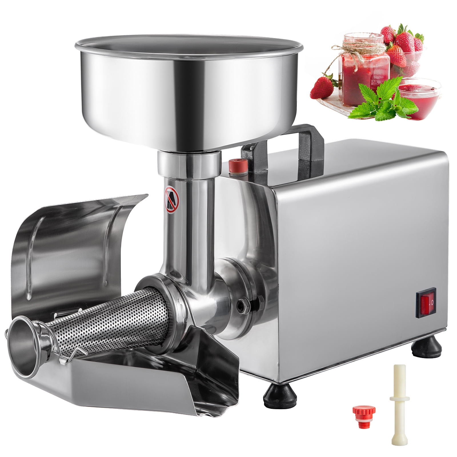 VEVOR Electric Tomato Strainer, 400W Tomato Sauce Maker Machine, 100 LBS/H Food  Strainer and Sauce Maker, Փ45mm Commercial Grade Food Mill with Reverse  Function for Tomato Strawberry Blueberry Sauce