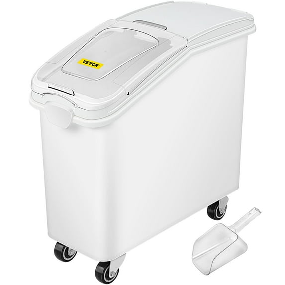 VEVORbrand 21 Gallon Ingredient Bin with Scoop 400 Cup Ingredient Bin with Sliding Lid Commercial Food Storage for Kitchen