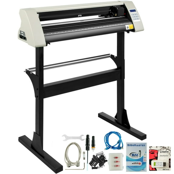 VEVORbrand 28" Vinyl Cutter/Plotter Sign Cutting Machine Software 3 Blades LCD White