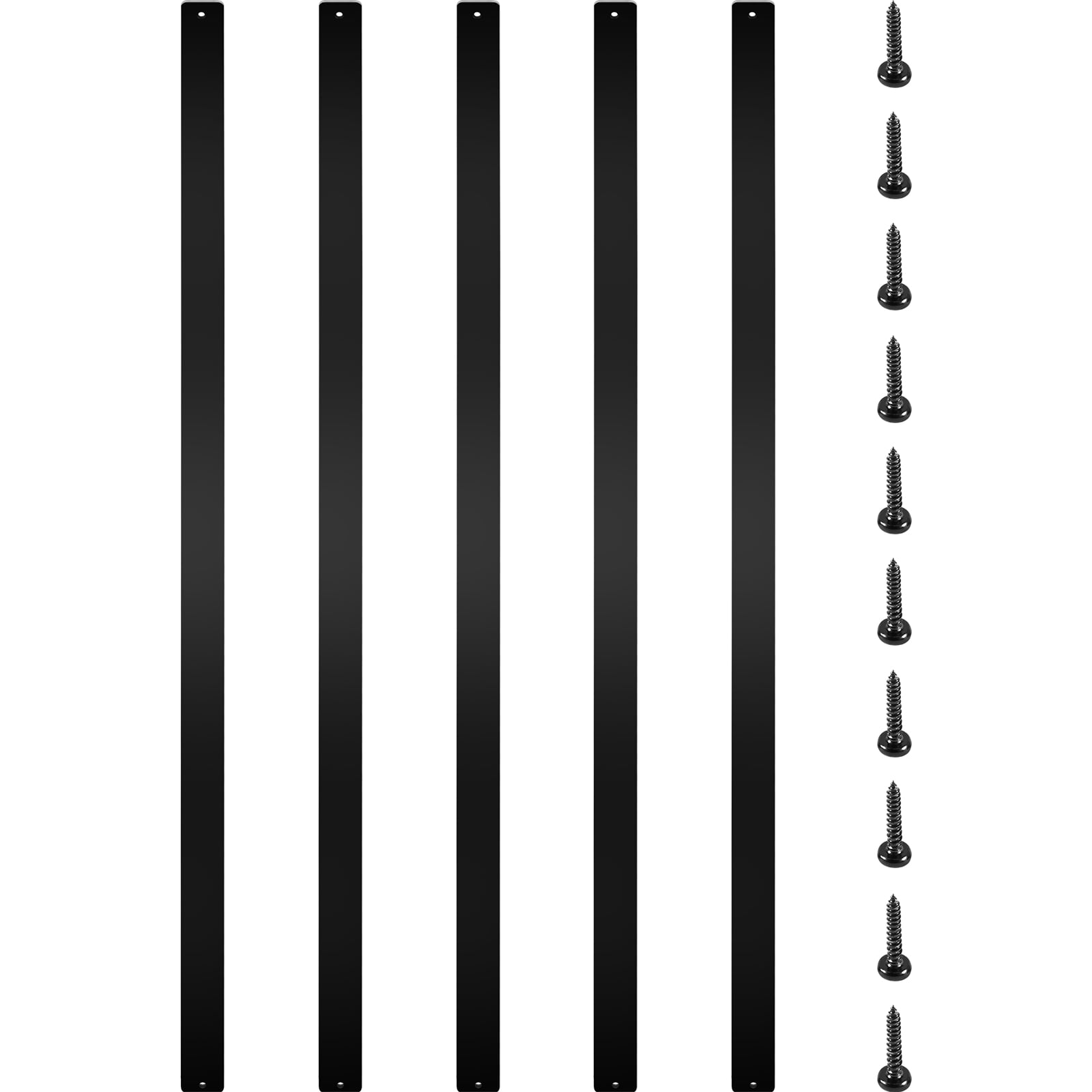 VEVORbrand 29.5" Deck Balusters, 16 Pack Flat Balusters Kits Metal Staircase Baluster With Screws, Aluminum Alloy Deck Railing for Wood and Composite Deck, Stylish Baluster