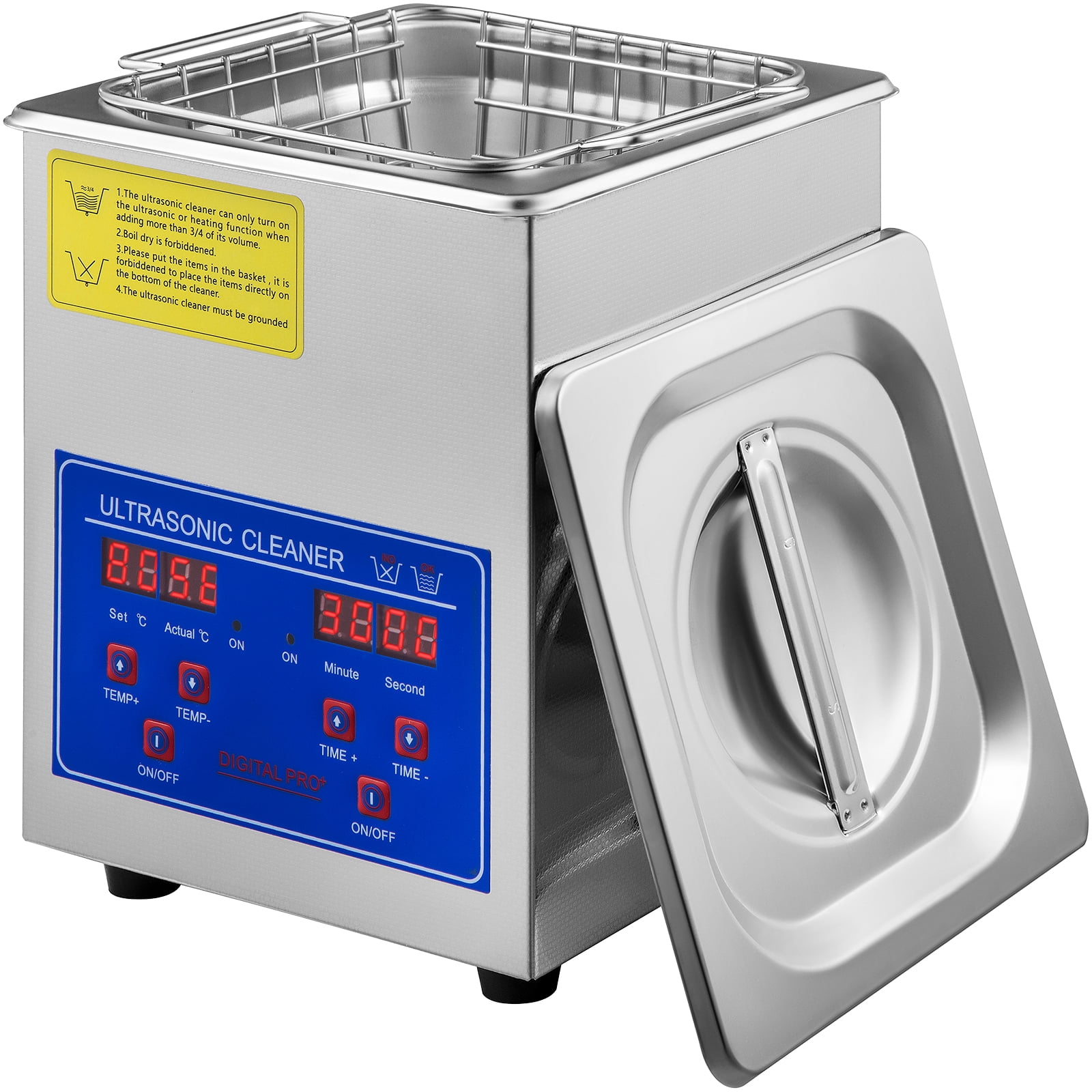 VEVORbrand Ultrasonic Cleaner 1.3L Professional Ultrasonic Cleaner with  Digital Timer u0026 Heater 40kHz 110V,FCC/CE/RoHS Certified for Jewelry Watch  Ring Coin Eyeglasses Small Parts Cleaning - Walmart.com