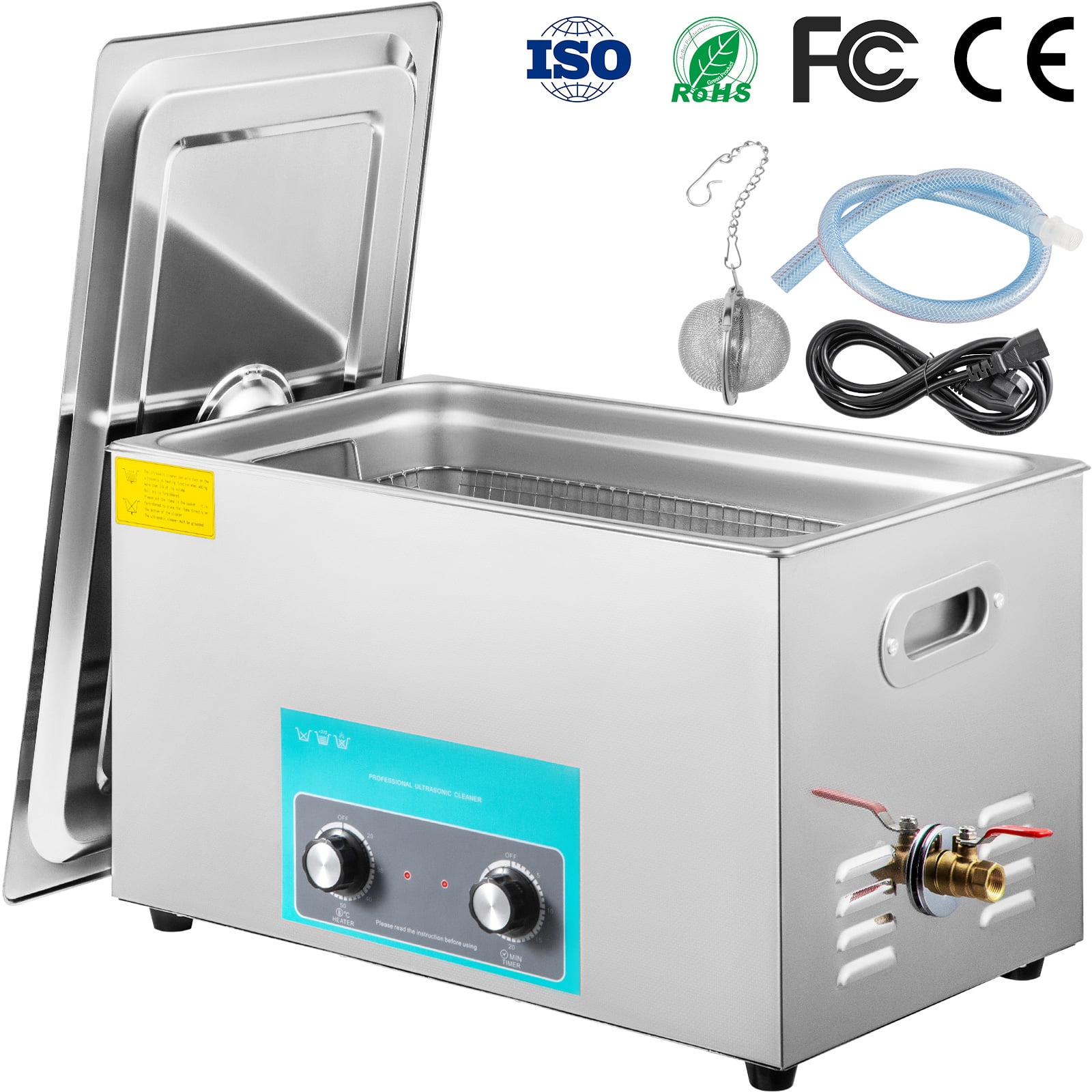 VEVORbrand Ultrasonic Cleaner, 15L 40kHz, with Digital Timer & Heater,  Professional Stainless Steel Ultrasonic Jewelry Cleaner for Glasses Watch  Rings