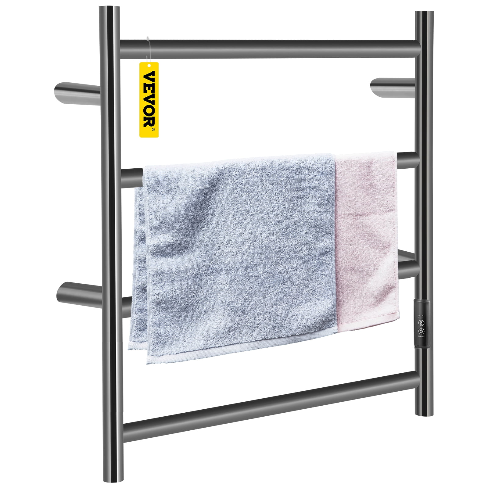 VEVORbrand 4 Bar Heated Towel Rack, Electric Towel Heater Warmer w/ Timer,  Wall-Mounted Plug-in Bath Towel Warmer, Matte Black Stainless Steel -  Walmart.com