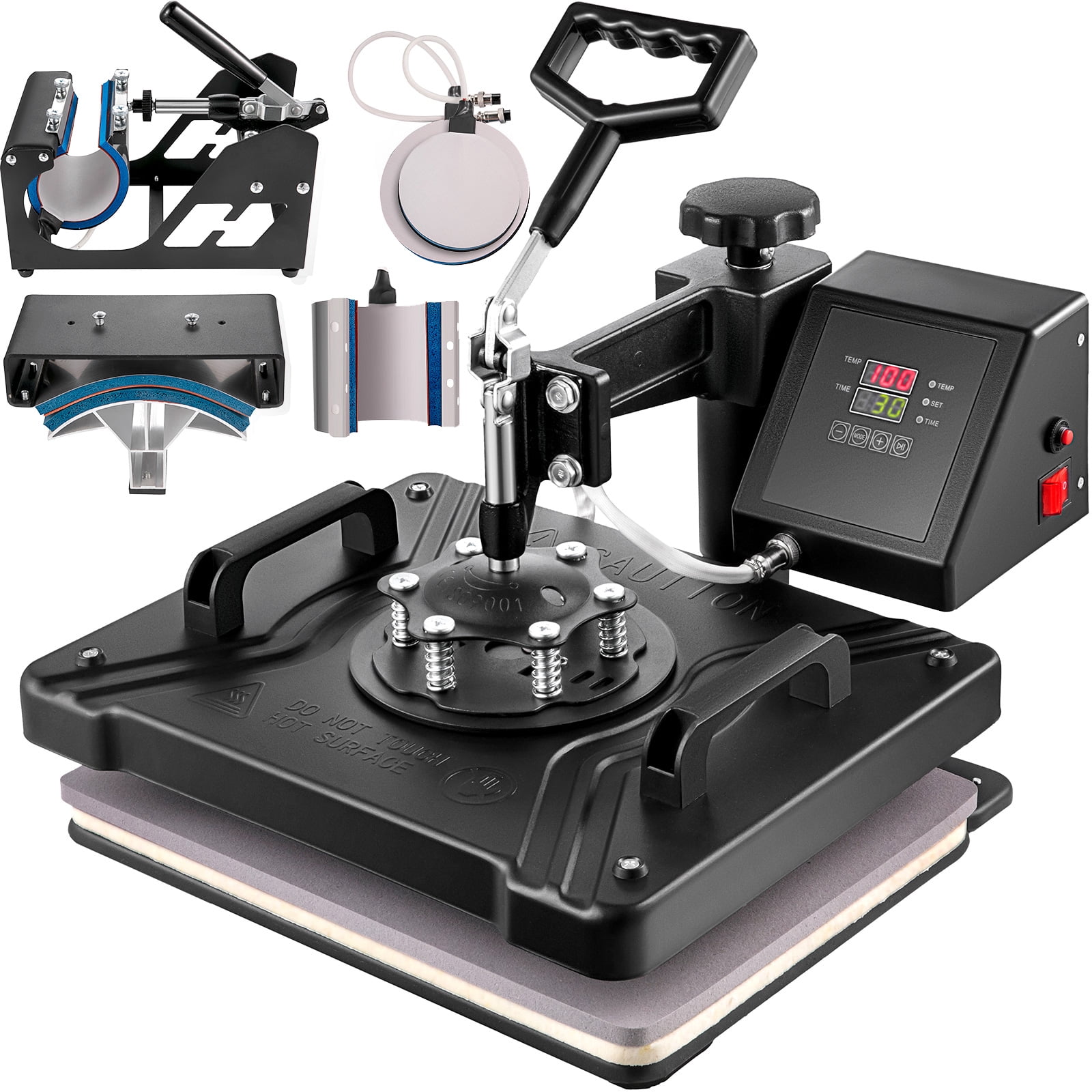 VEVORbrand 6 in 1 Heat Press Machine, 12X15 inch Combo Digital Multifunctional Sublimation Heat Transfer Machine, 360 Degree Rotation Swing Away Heat Press for Printing T Shirts Hat Mug Cap Plate