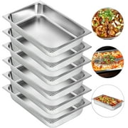 VEVORbrand 6 Pack Hotel Pans 4 inch Deep Steam Table Pan 22 Gauge,Stainless Steel 20.8"x 12.8" Full Size Hotel Pan,Electric Buffet Servers